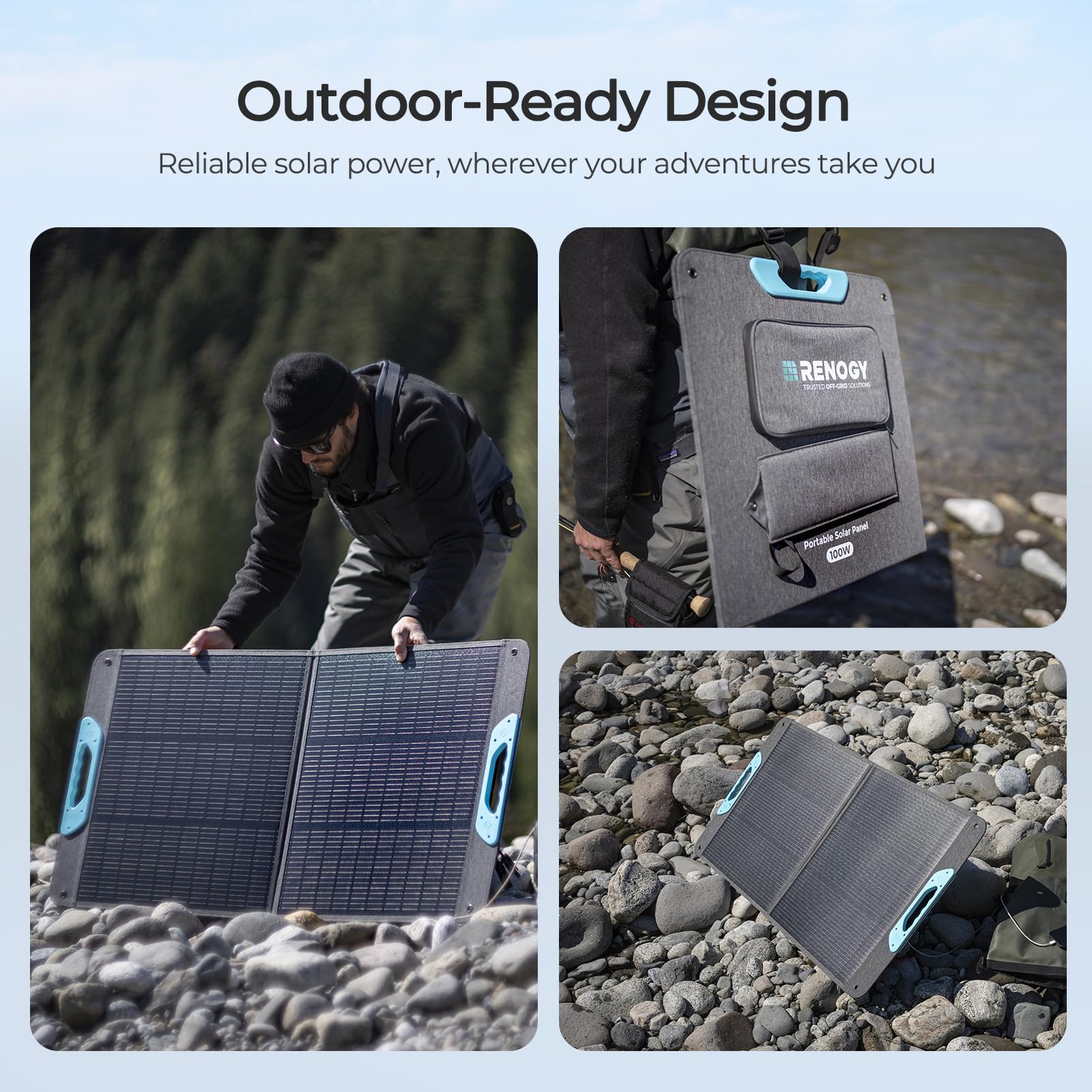 Renogy portable panel features magnetic closure for easy carrying
