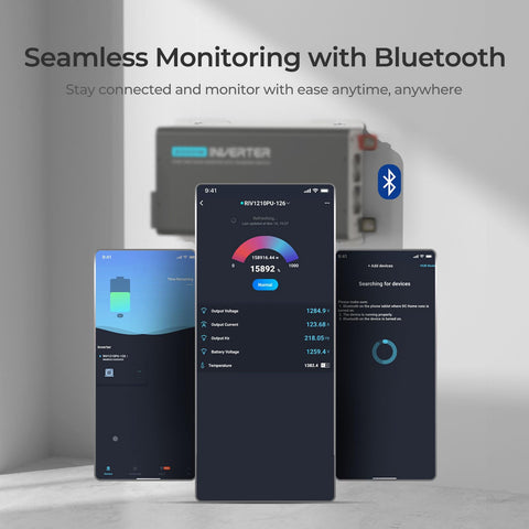 Renogy PUH 3000W inverter with Bluetooth app enables real-time monitoring and smart decisions