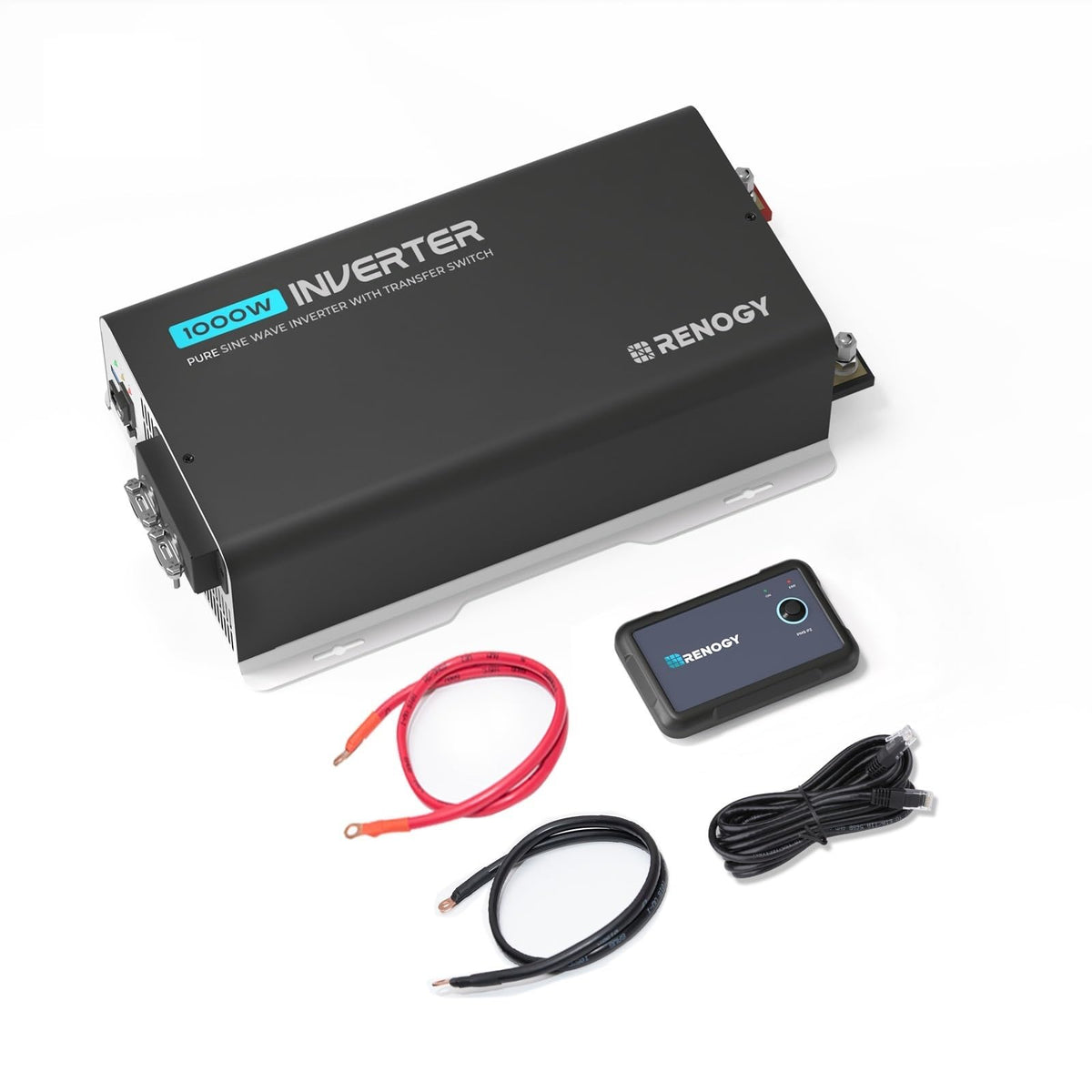 Renogy PUH 1000W inverter front view showing compact design for RV use