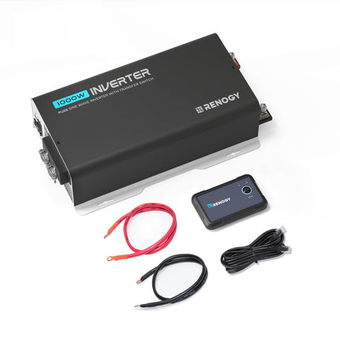 Renogy PUH 1000W inverter front view showing compact design for RV use