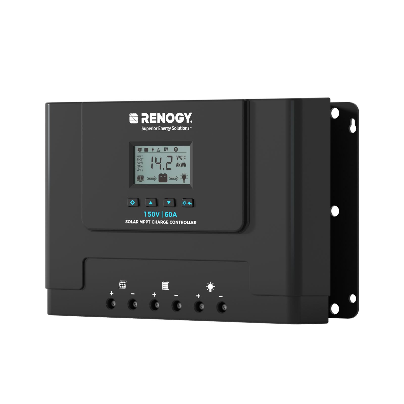 Renogy Rover Lite 60A LCD display for quick system status checks