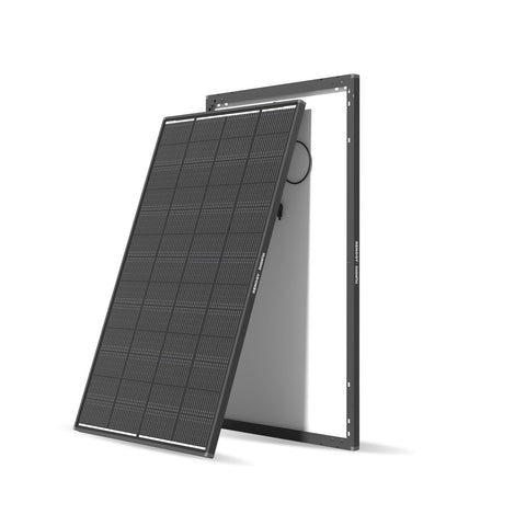 Renogy ShadowFlux 200W panel front view highlighting anti-shading tech for steady output