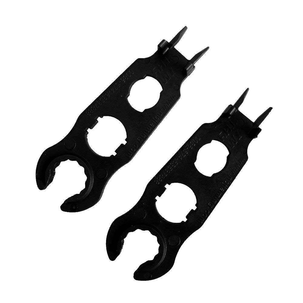 Renogy solar panel connector assembly tool close-up for easy wire assembly.