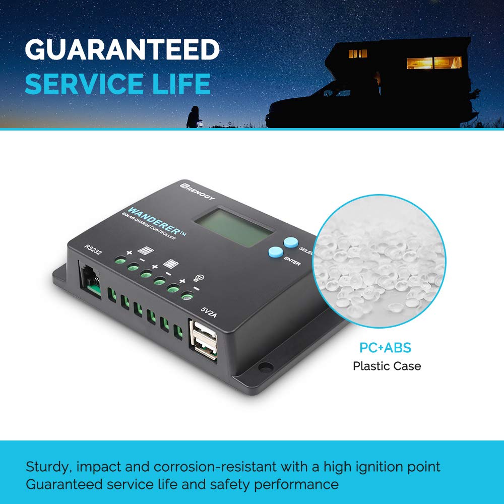 Renogy Wanderer 10A compact-size unit fits RVs and small off-grid panels.