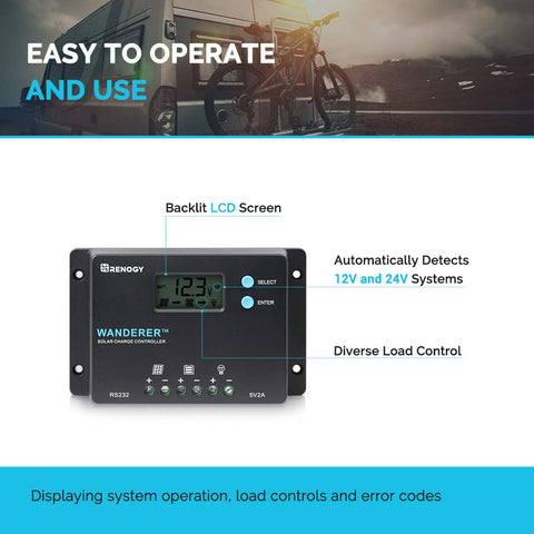 Renogy Wanderer 10A load-control helps manage DC devices efficiently.