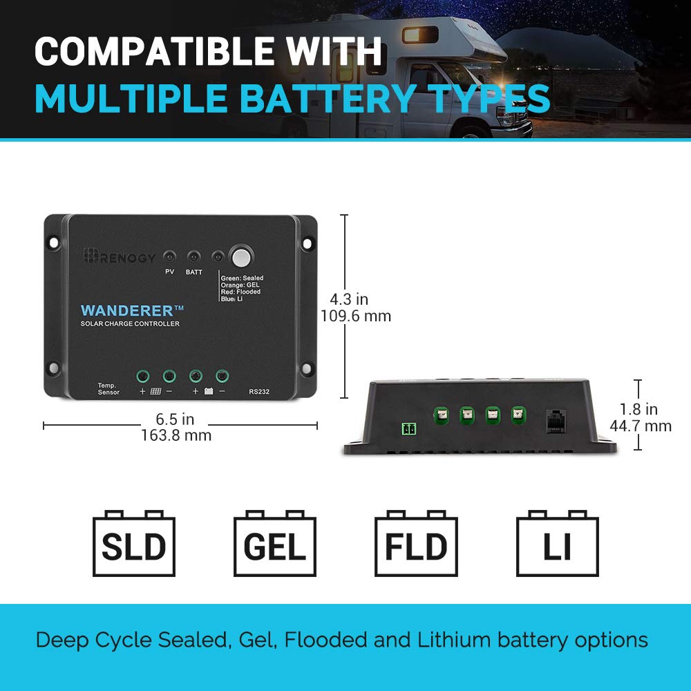 Renogy Wanderer Li 30A temperature sensor usage for stable charging.