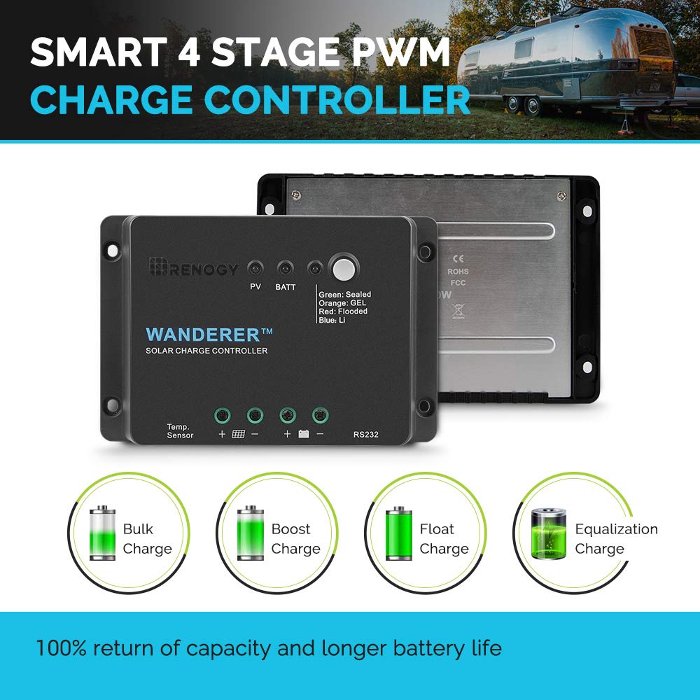 Renogy Wanderer Li 30A wiring detail for safe battery connections.