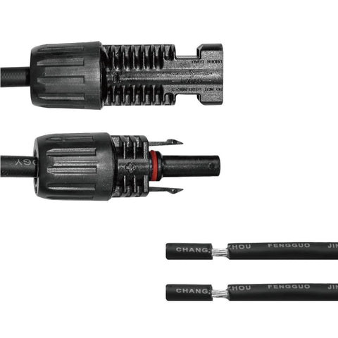 Weatherproof Renogy solar wire with UV-resistant black jacket for outdoor rooftop use.