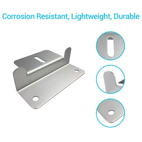 Renogy Z-bracket base attachment on irregular roof edge for flexible mounting.