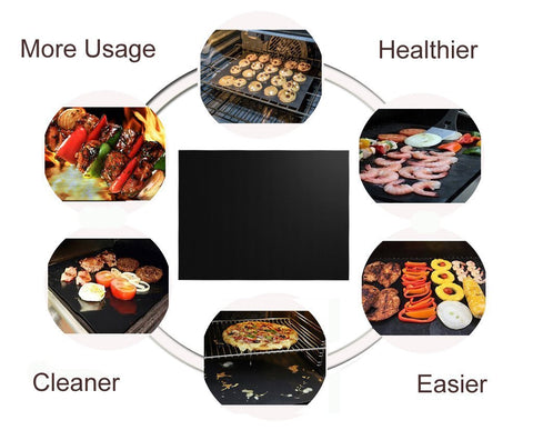 Renook grill mat with PTFE-fiberglass coating handles heat safely
