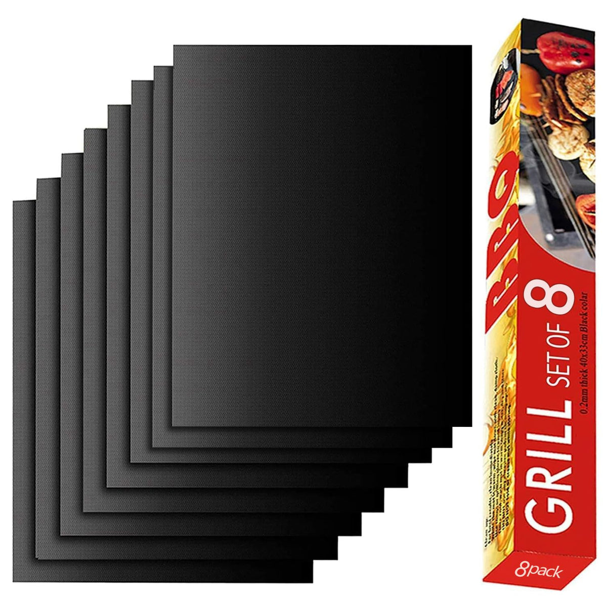 Renook grill mats 8-pack laid out for grilling with even heat distribution.