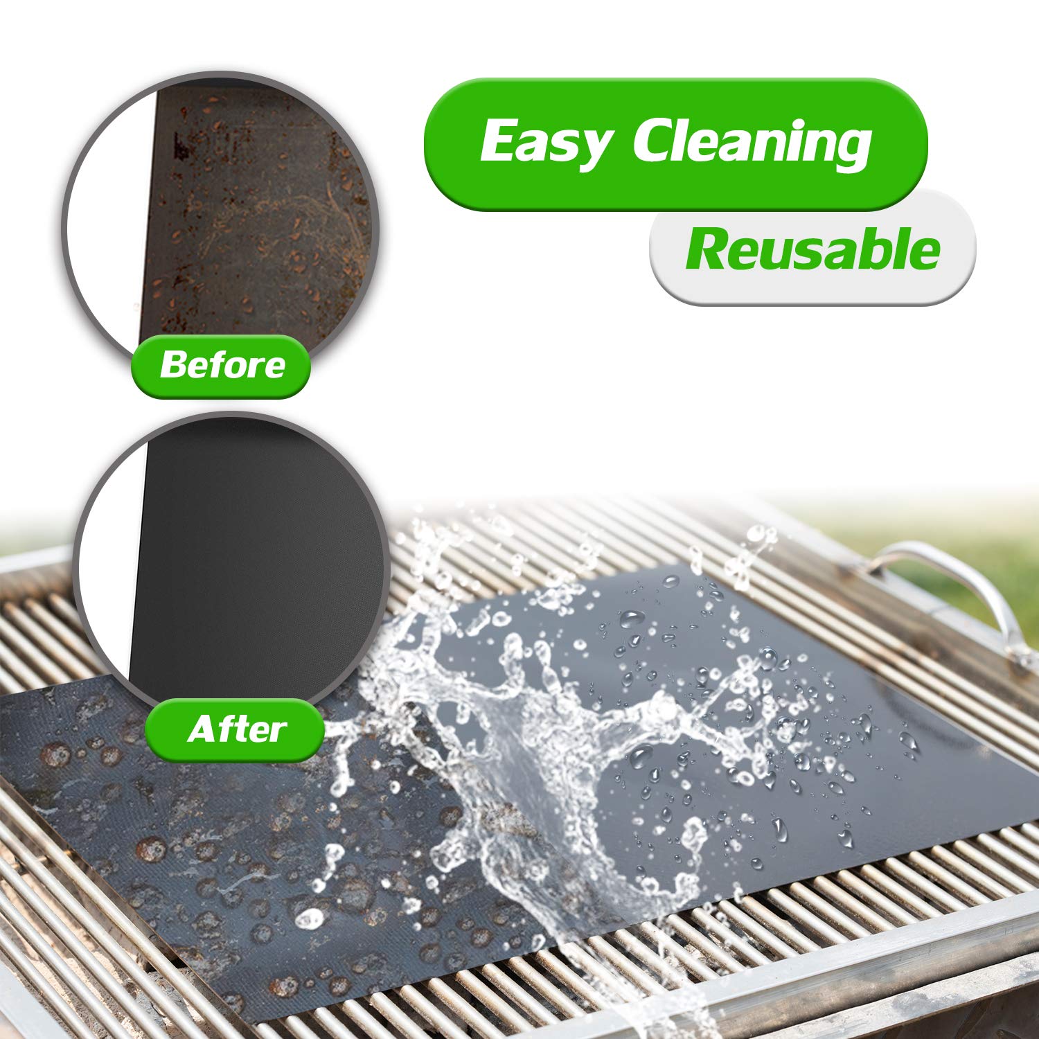 Renook grill mats are easy to clean and reuse after cooking