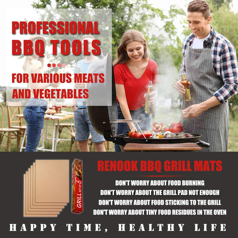 Renook non-stick copper mats deliver effortless food release and quick cleanup after grilling