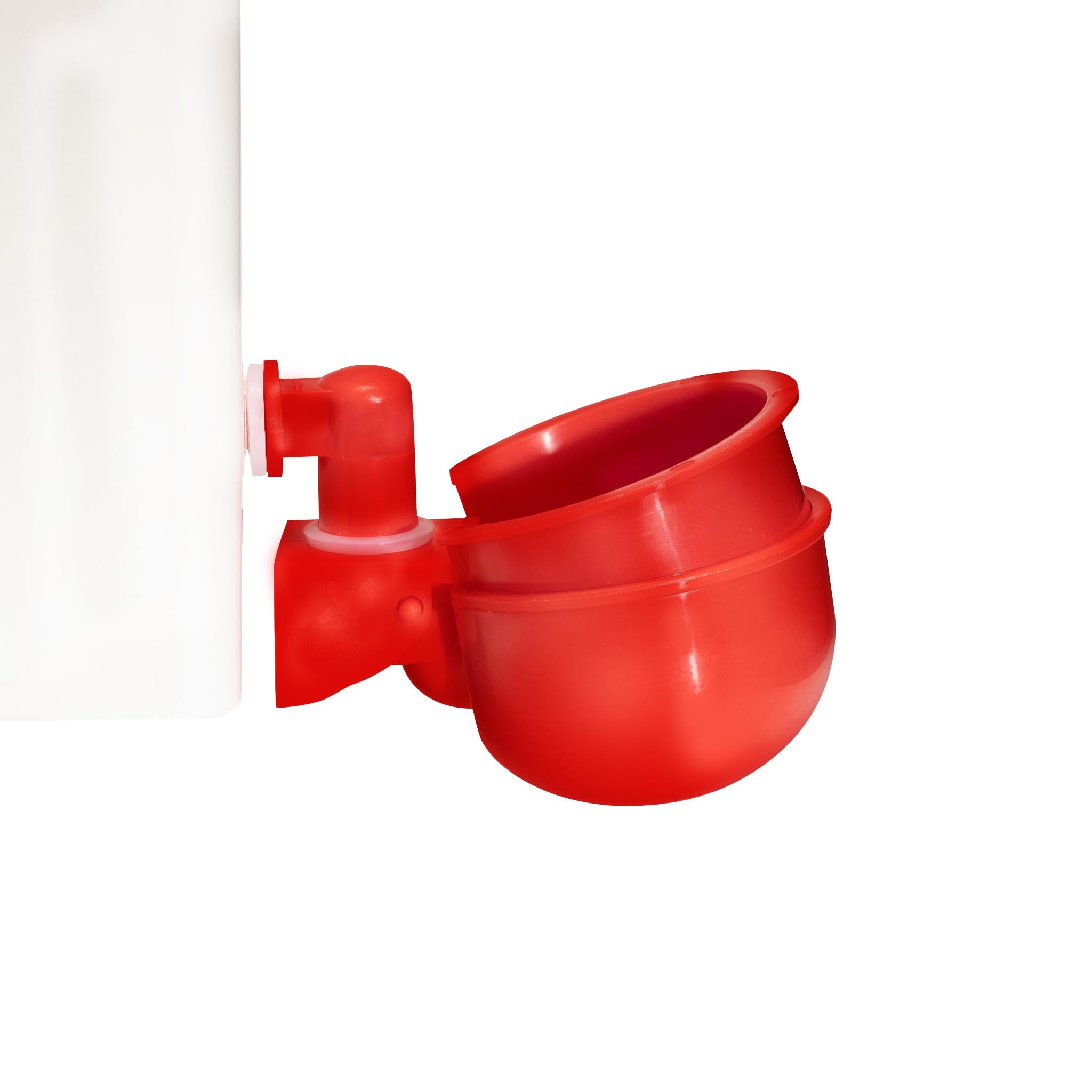 RentACoop twin cup system mounted in coop demonstrates easy installation.
