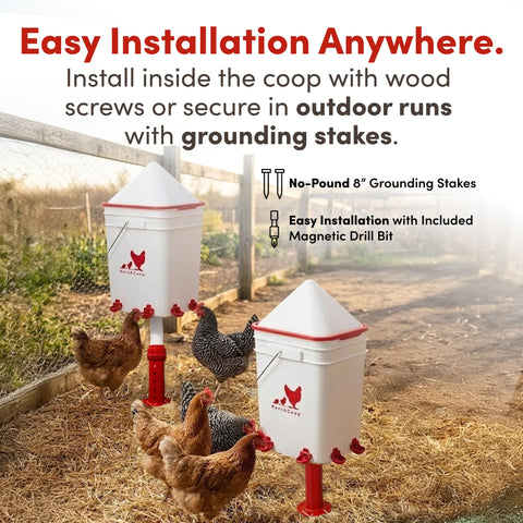 RentACoop adjustable stand supports indoor or outdoor installation on any surface.