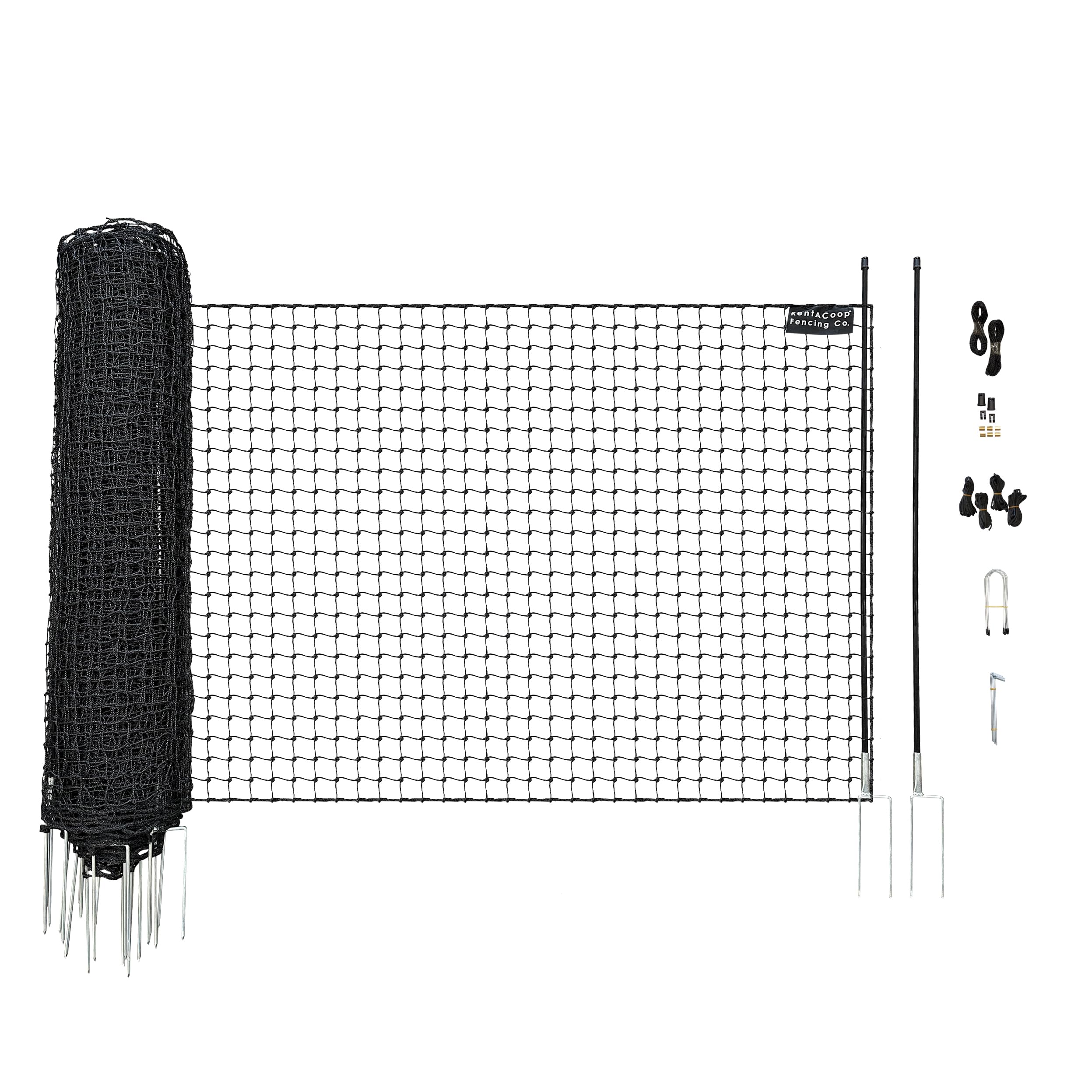 RentACoop boundary fence assembly for quick, secure poultry enclosure