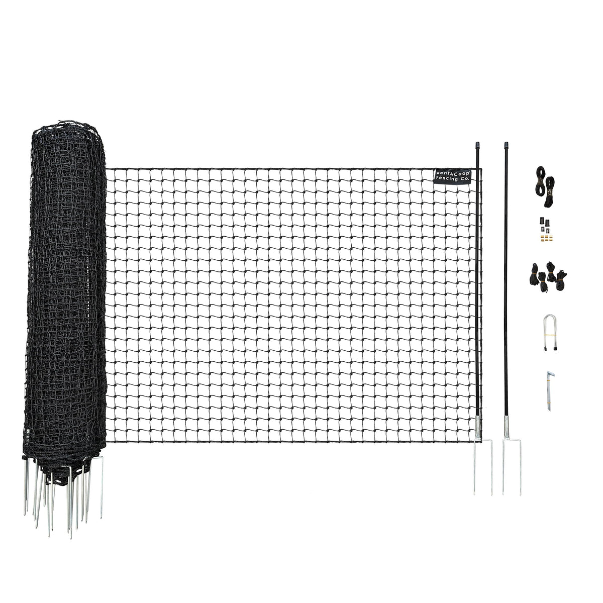 RentACoop boundary fence assembly for quick, secure poultry enclosure