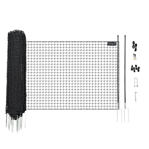RentACoop boundary fence assembly for quick, secure poultry enclosure