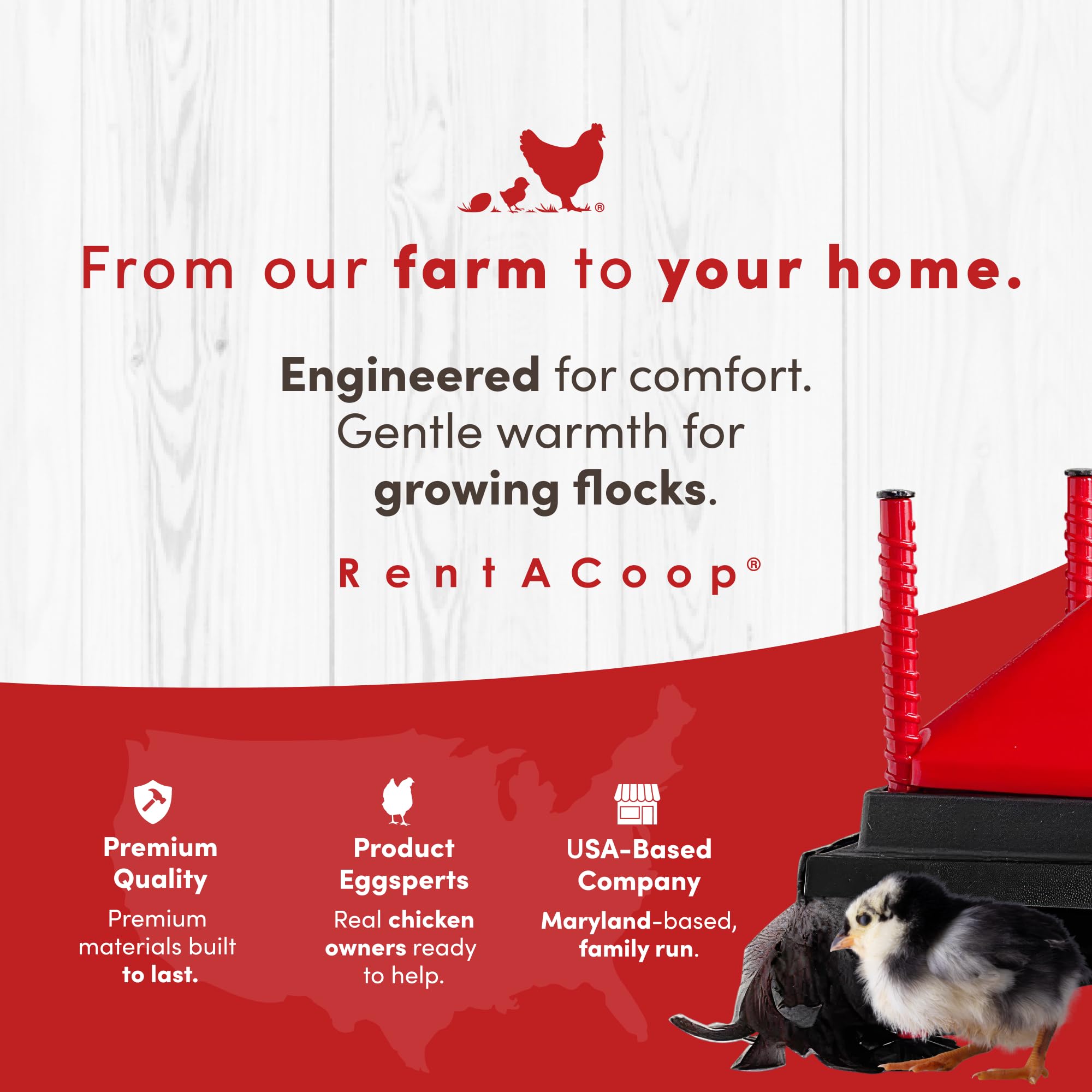 RentACoop chick brooder in-box shows complete starter kit