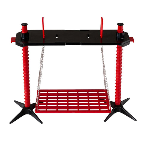 RentACoop chick swing platform provides a roomy roost for multiple chicks.