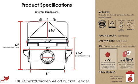 RentACoop Chick2Chicken dirt-blocking design helps keep feed clean and ground-free