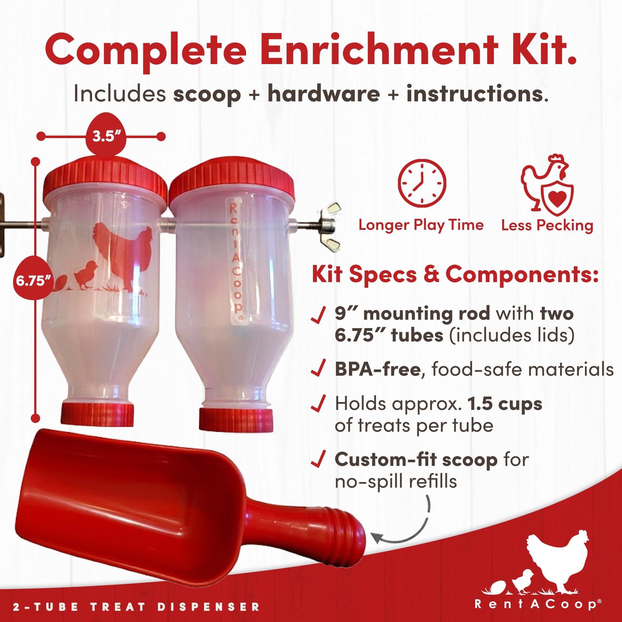 RentACoop top-fill lid enables easy refills to keep hens engaged longer