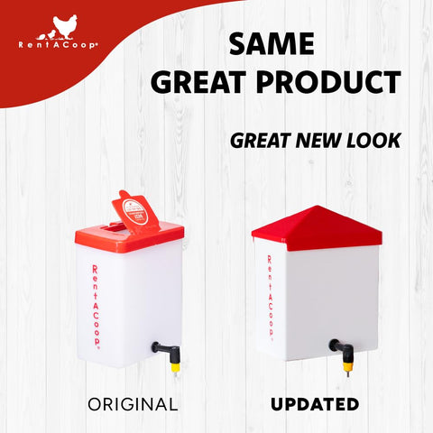 Compact RentACoop design with 64oz capacity fits small spaces and growing flocks.