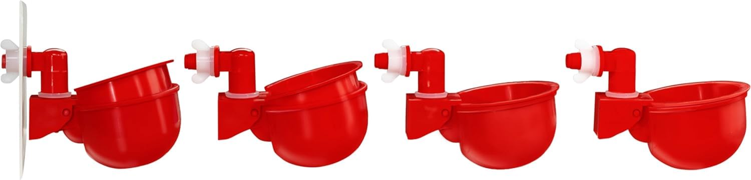 RentACoop DIY Waterer Kit for outdoor poultry, durable cups keep birds hydrated.