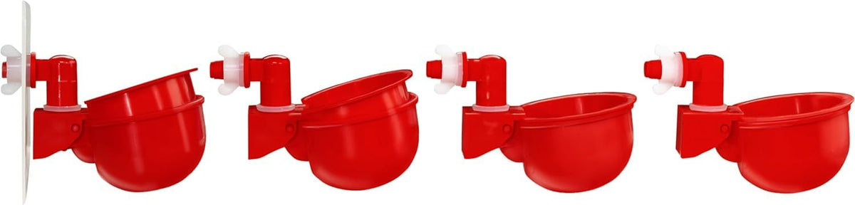 RentACoop DIY Waterer Kit for outdoor poultry, durable cups keep birds hydrated.