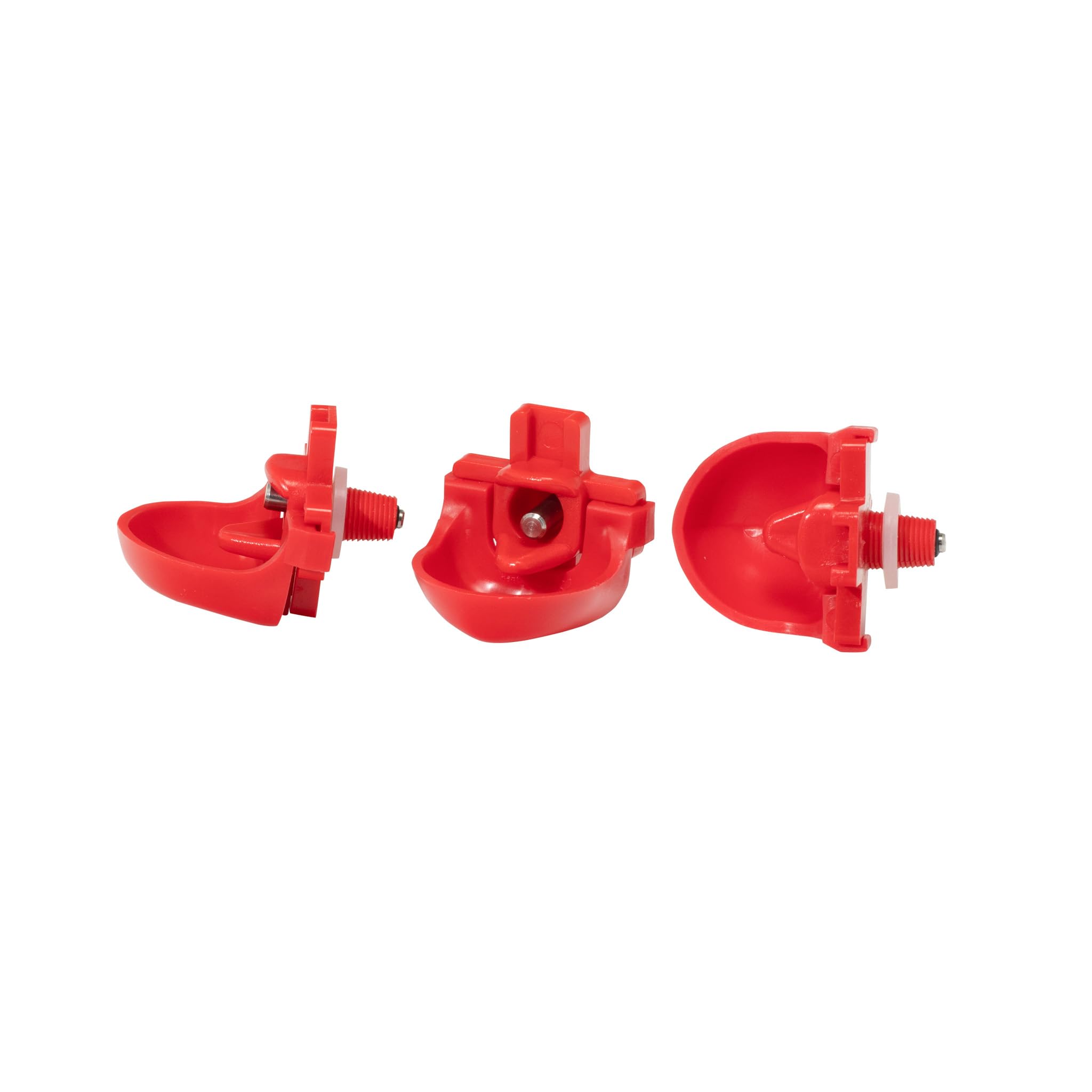 RentACoop DIY Waterer Kit nipple and dribble dish close-up promoting clean drinking water for poultry.