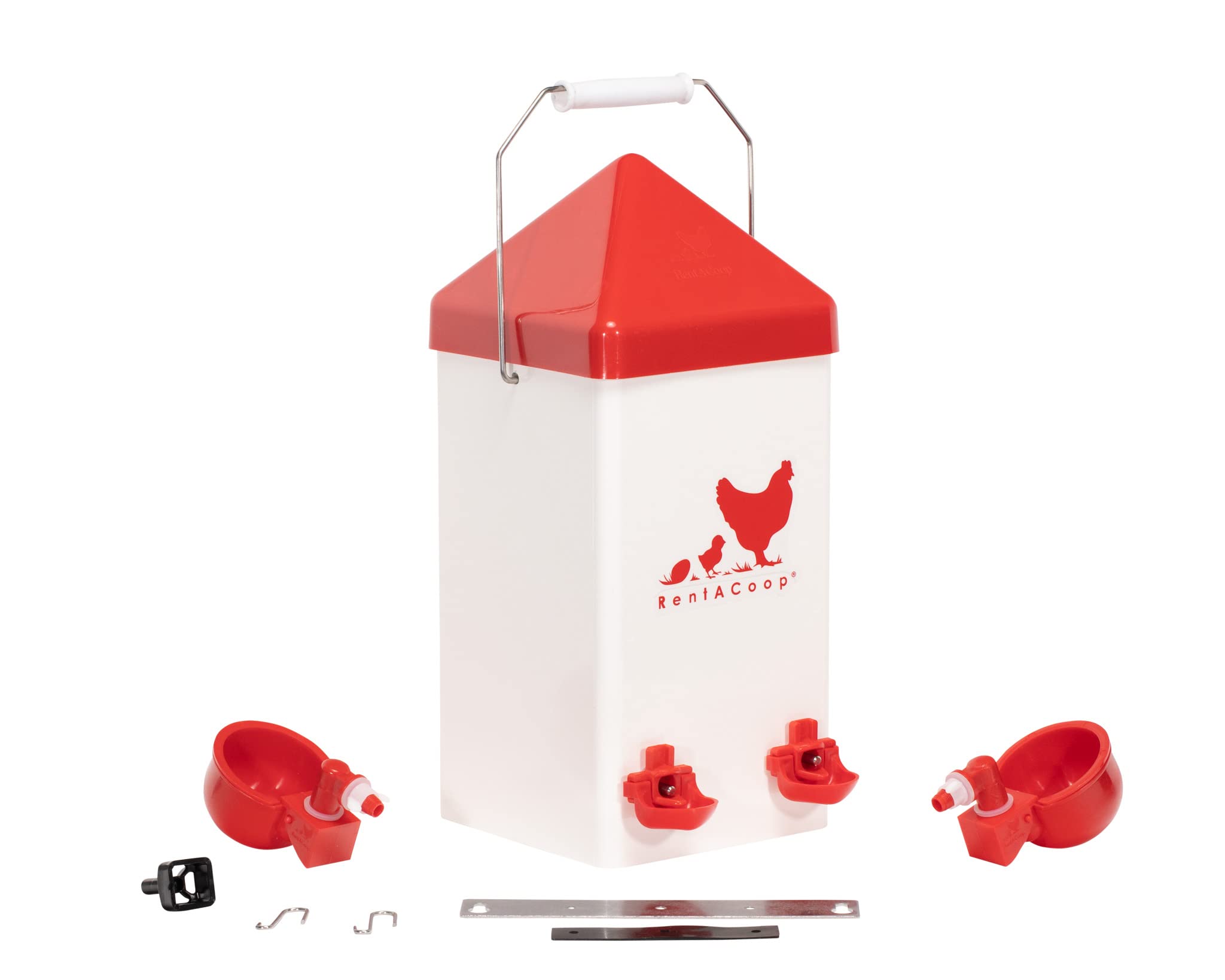 RentACoop horizontal nipples deliver clean water with minimal waste during busy days.