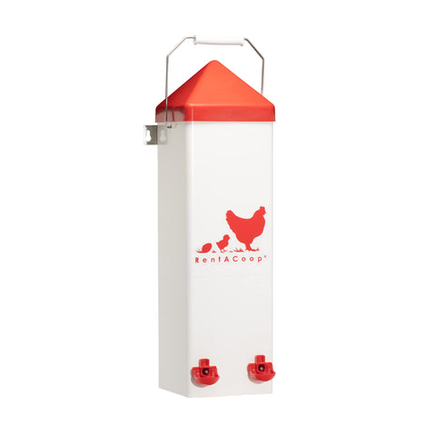 RentACoop horizontal nipples offer drip-free water access for birds.