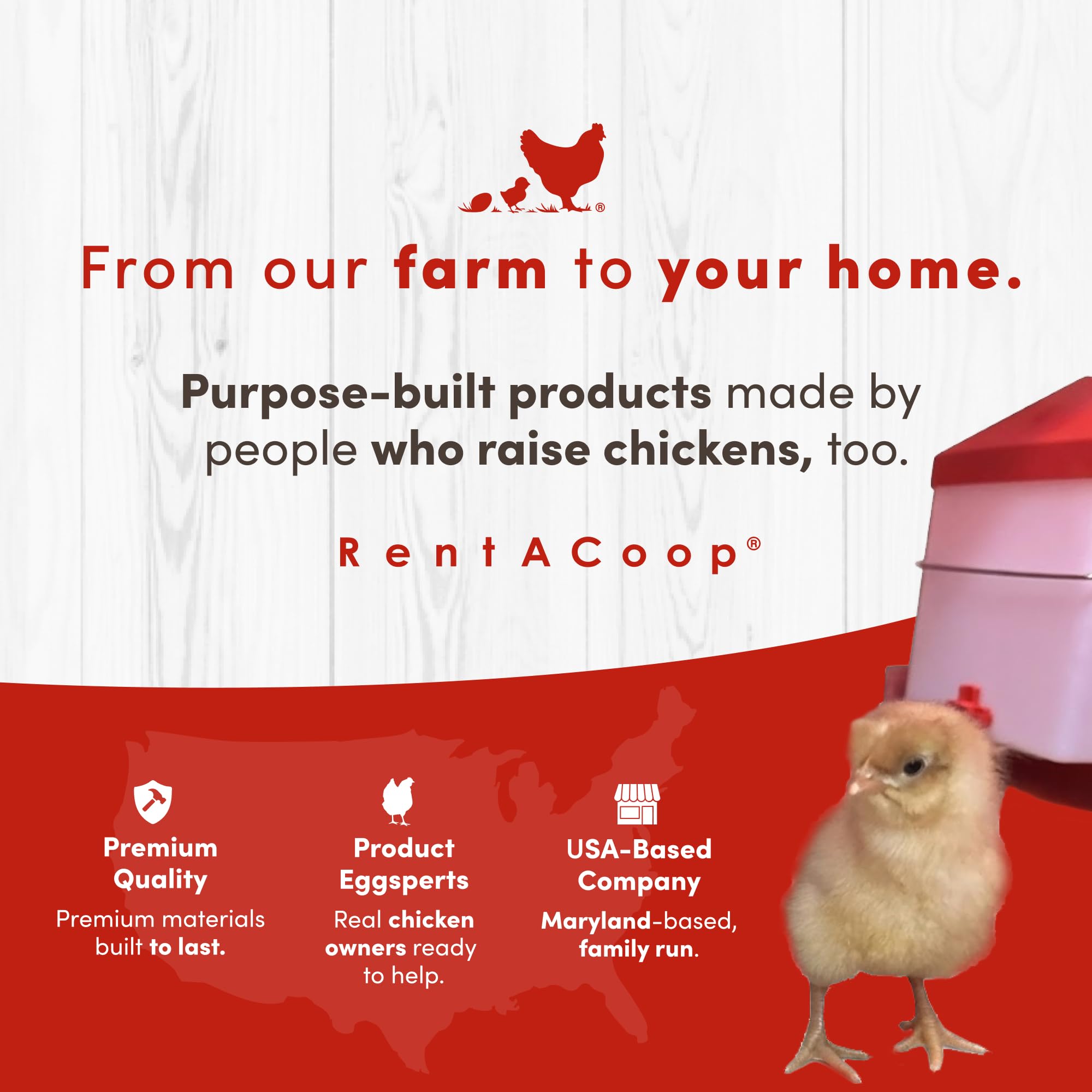 RentACoop Little Red Barn Brooder security latch in use
