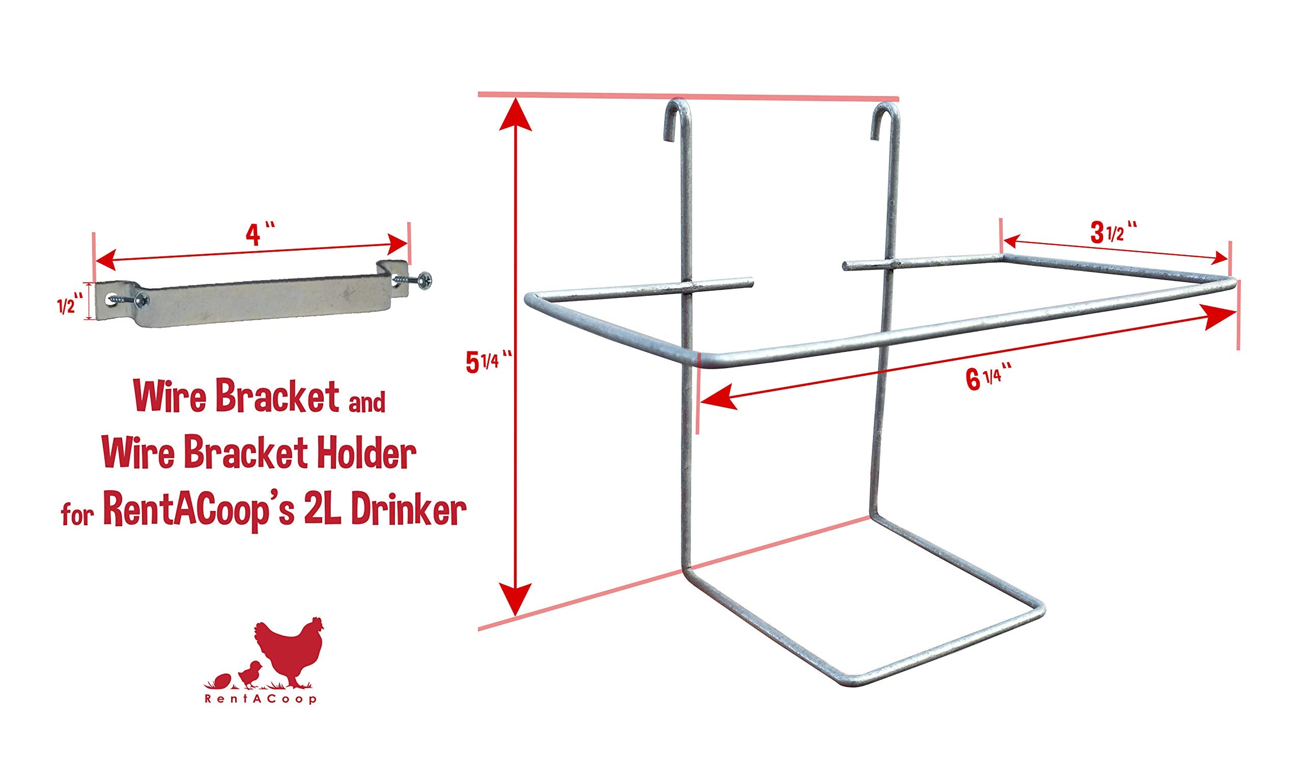 RentACoop mounting bracket keeps the waterer elevated, reducing dirt and debris near feeding space.