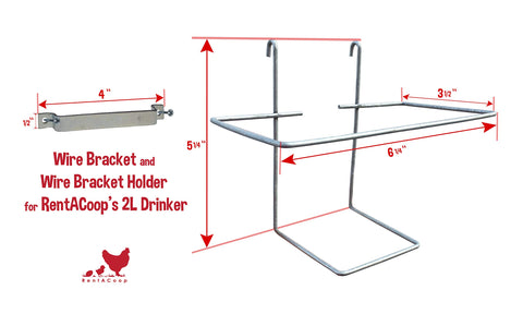 RentACoop mounting bracket keeps the waterer elevated, reducing dirt and debris near feeding space.
