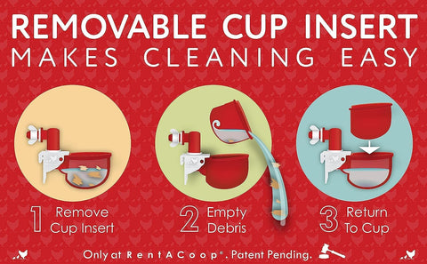 RentACoop removable inserts make quick cleaning between uses