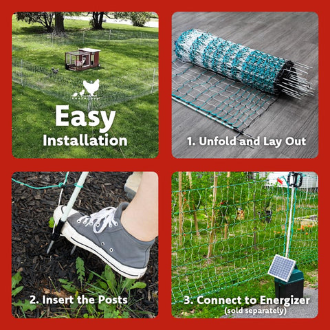 RentACoop repair kit and warning sign included for ready-to-use fencing.