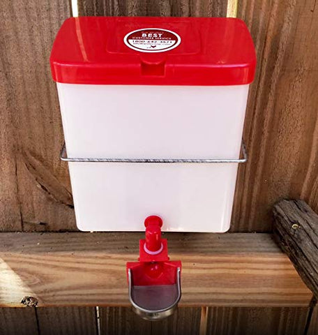 RentACoop wall-mount bracket for drip-free, higher water access.
