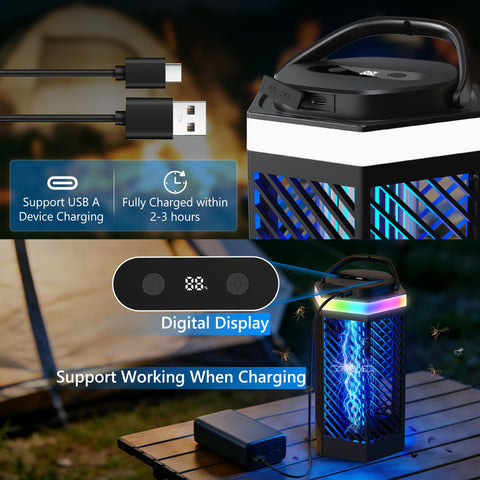 REOGLE Bug Zapper LED night light mode provides ambient illumination.