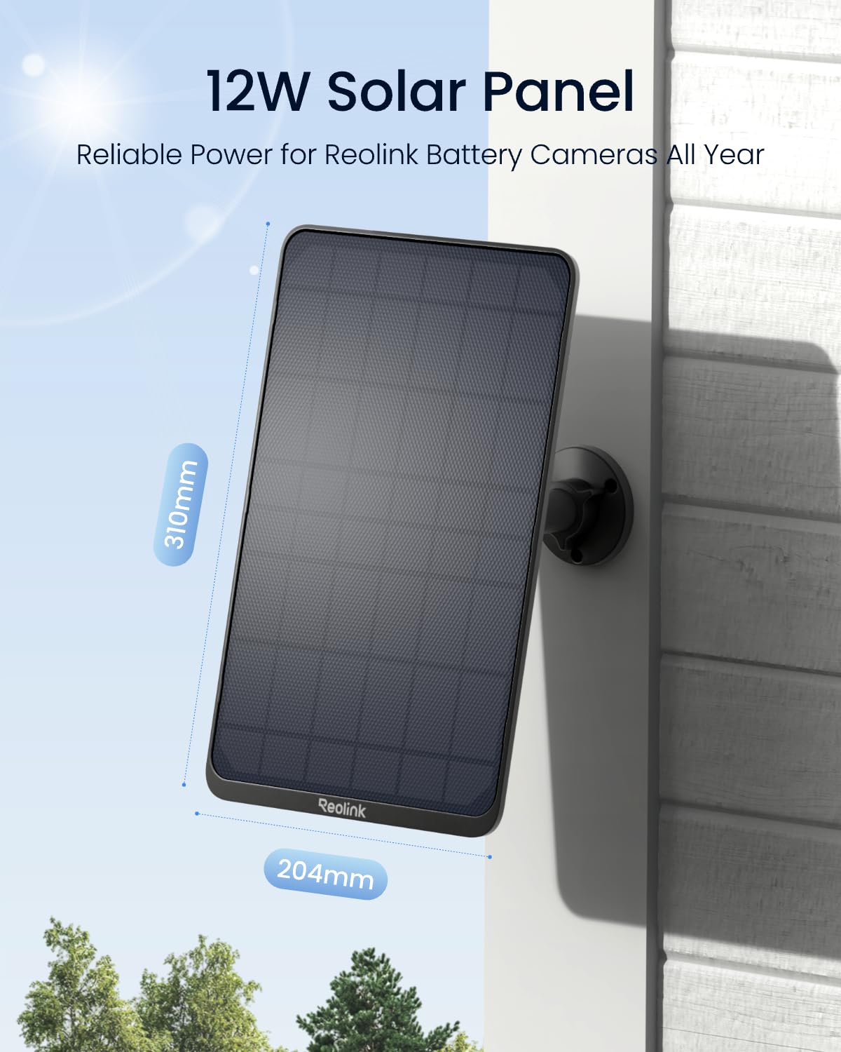 REOLINK solar panel 4m cable enables flexible camera placement for optimal sun.