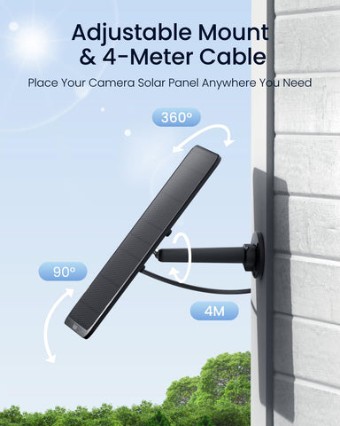 REOLINK adjustable-mount solar panel adapts angle to seasonal sun for better charging.