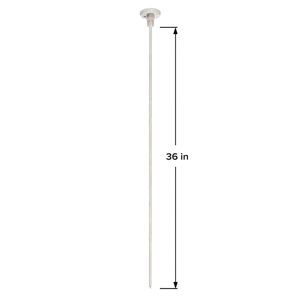 REOTEMP BP-F43 24-inch stem reaching the center of large piles for accurate temps