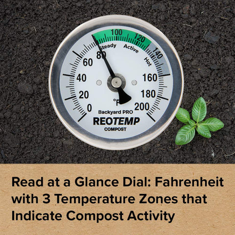 REOTEMP BP-F43 stainless steel body withstands outdoor use and heavy-duty composting