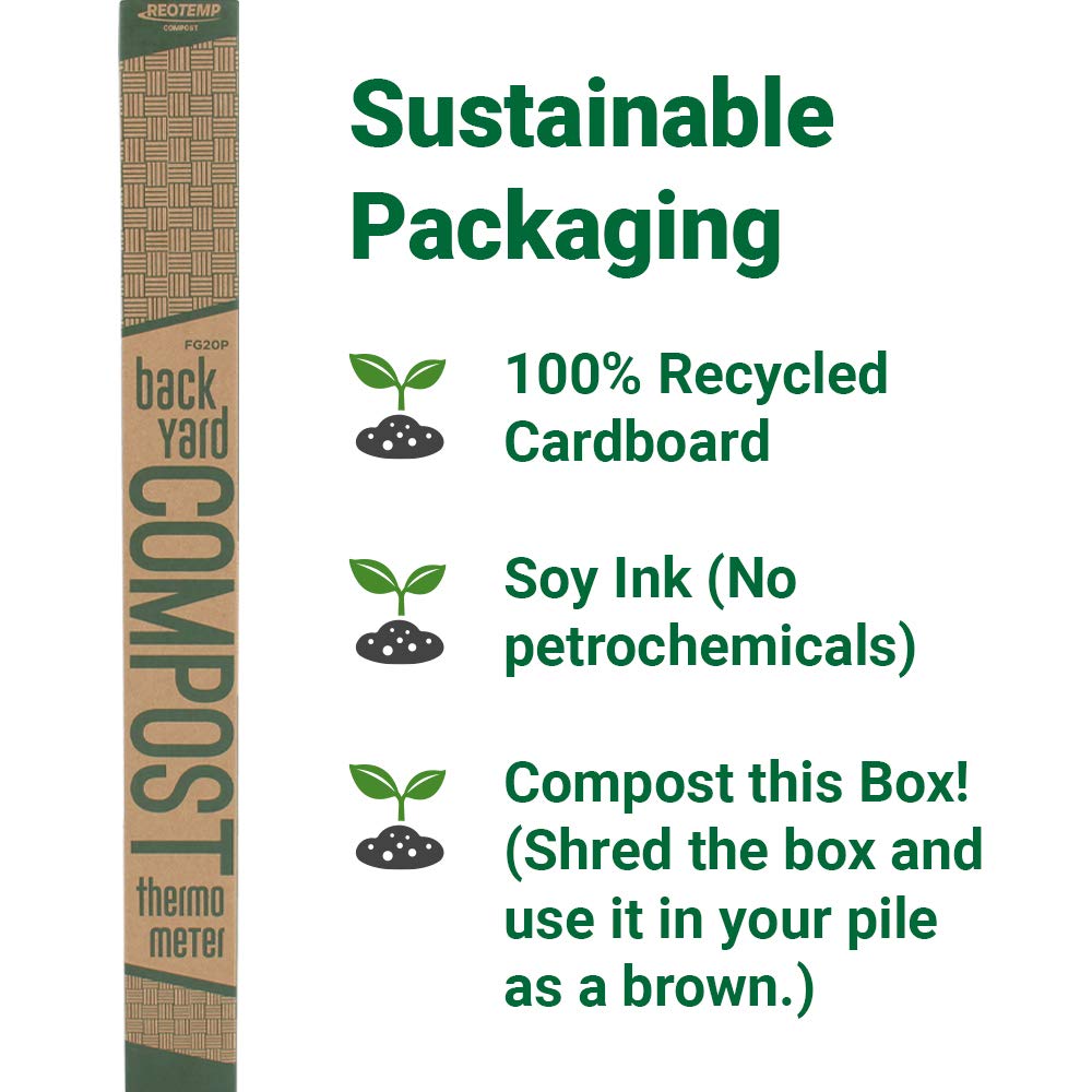 REOTEMP 100% compostable packaging with soy ink supports sustainable disposal.