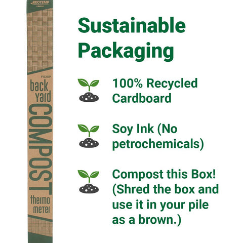 REOTEMP 100% compostable packaging with soy ink supports sustainable disposal.