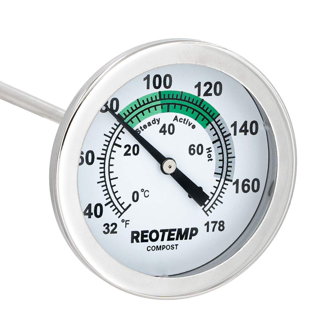 REOTEMP K83B1 soil thermometer with a 12-inch stem for precise readings in soil.