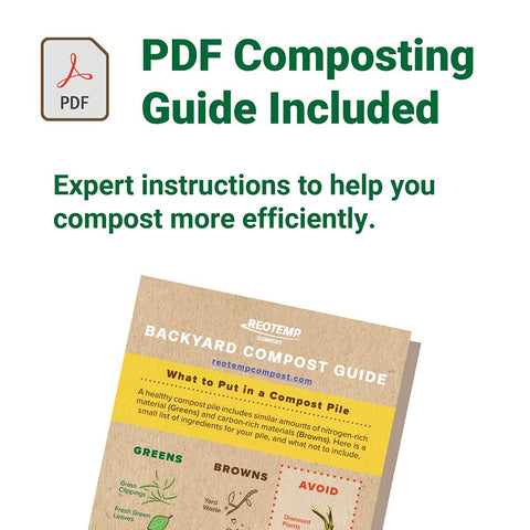 REOTEMP K83B1 in a compost tumbler helps monitor decomposition progress.