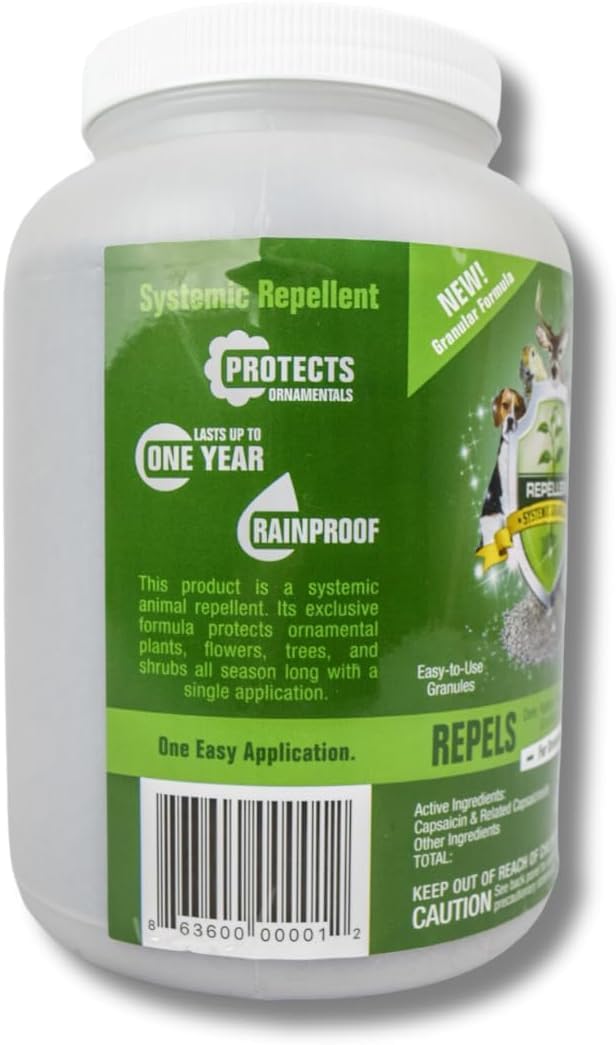 Repellex long-lasting defense against multiple animals protects landscapes.