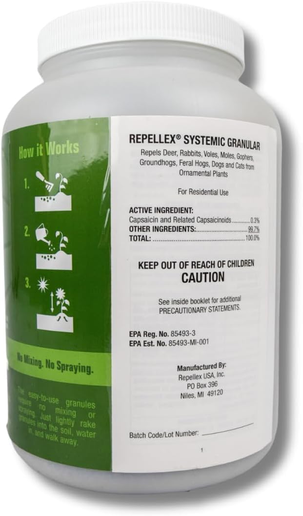 Repellex includes a pre-measured scoop for accurate coverage.