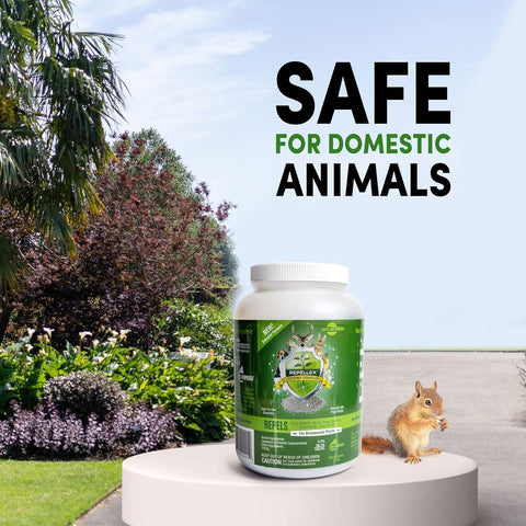 Repellex ready-to-use granules lawn coverage protects plants.